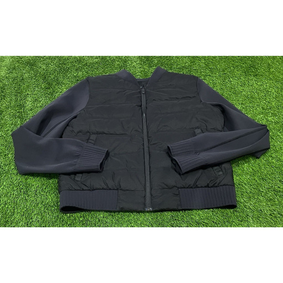 Lululemon Women's Down & Around Bomber Reversible Black 8 Glyde Goose Down - Picture 1 of 13